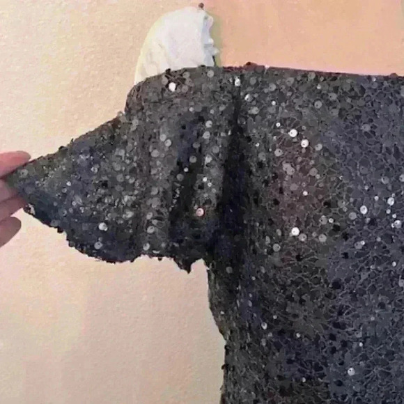 NIGHTWAY NWT Grey Sequined Cocktail Dress Size 14 - Picture 3 of 10